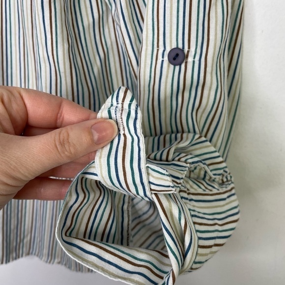 VINTAGE made in USA stripes normcorp buttons blouse - Picture 4 of 10